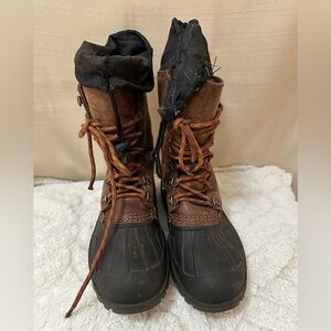 Men’s L.L. Bean Leather Duck Boots Brown & Black – Size 8 – Read Description